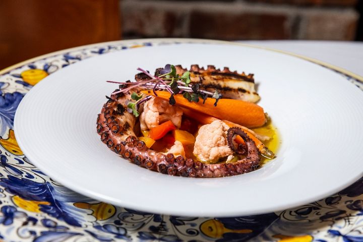 Nicola's Ristorante signature dishes Tagliatelle alla BologneseGrilled OctopusNicola's Breadsticks